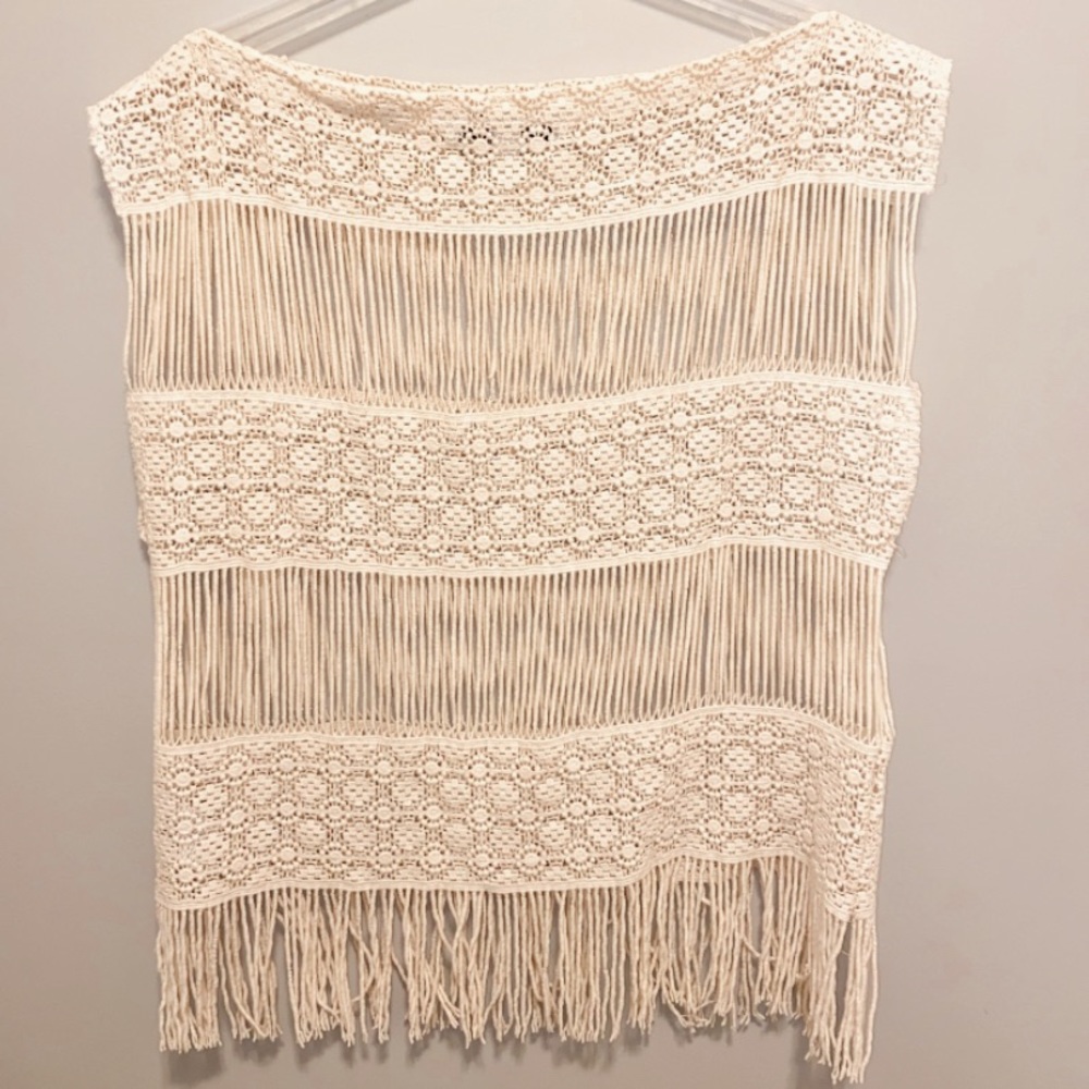 Anthro Cream Callahan Crochet Top Cover-up - Picture 3 of 10